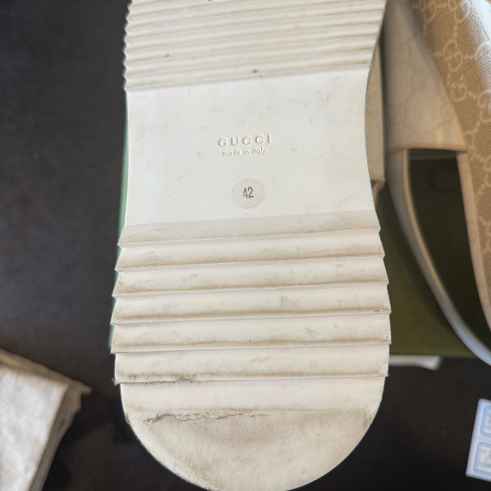 Gucci White/Cream Slingback Platform Sandals Size 42 - Picture 8 of 10